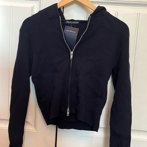 Brandy Melville Cropped Navy Blue Hoodie